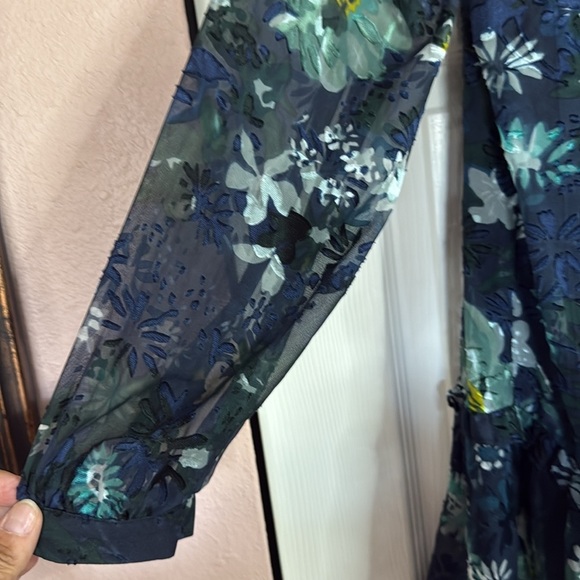 LOFT Sheer Winter Garden Flounce Dress size S - Picture 5 of 12